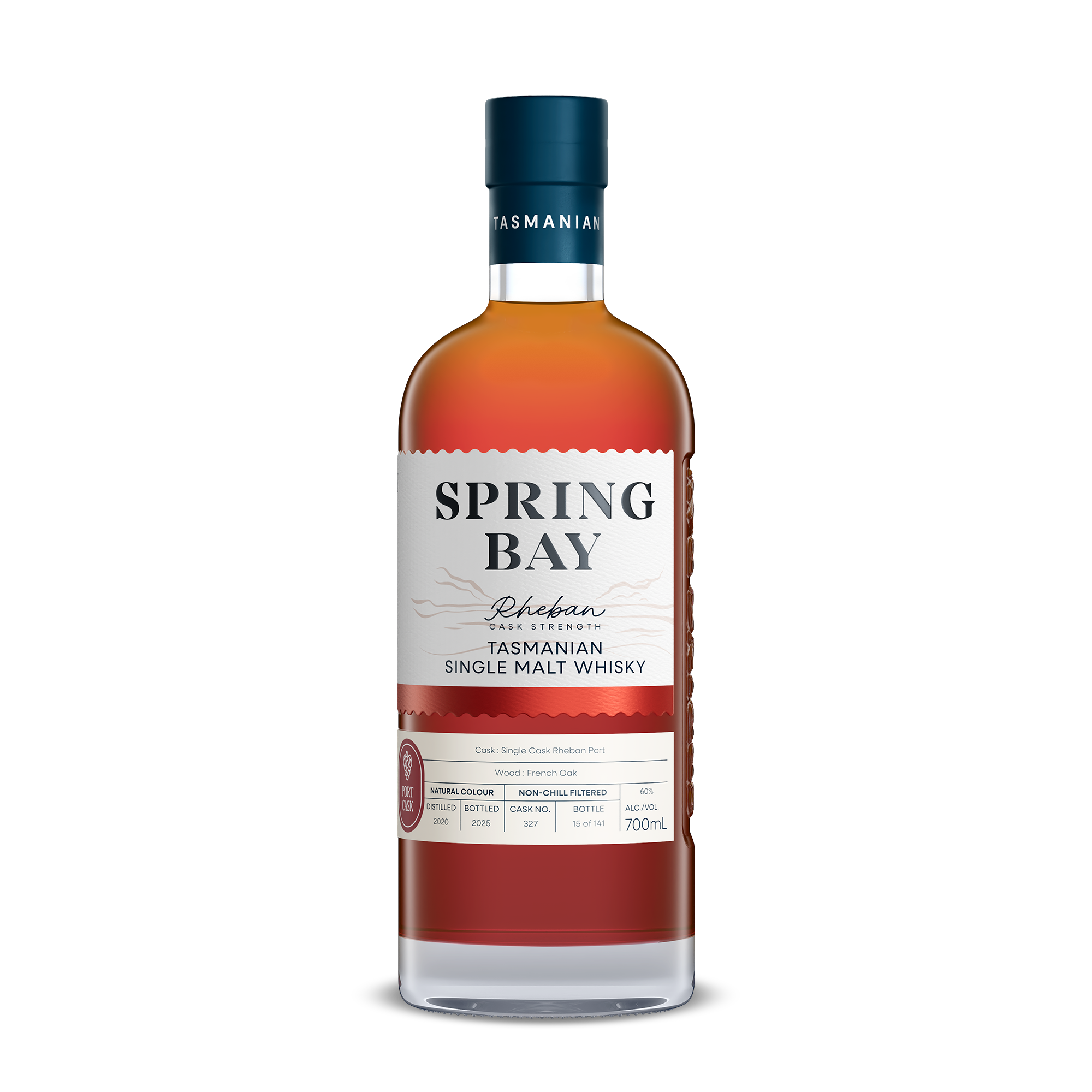 Single Port Cask No. 327 -  'Rheban Strength' - Tasmanian Single Malt Whisky - 60% ABV