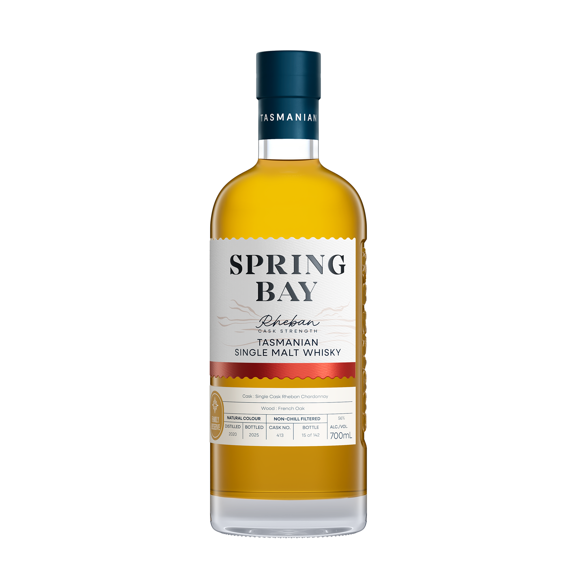 Single Chardonnay Cask No. 413 - 'Rheban Strength' - Tasmanian Single Malt Whisky - 56% ABV