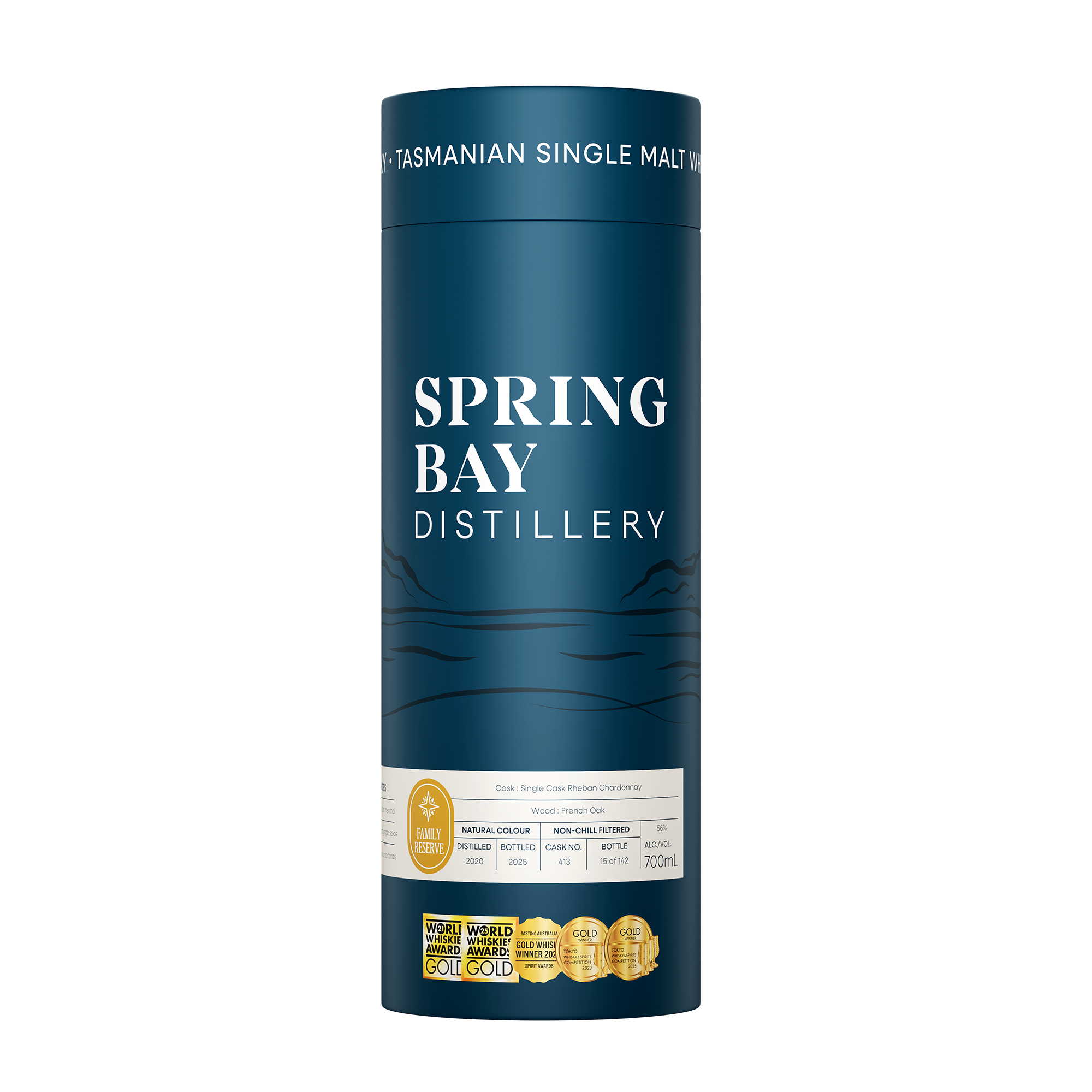 Single Chardonnay Cask No. 413 - 'Rheban Strength' - Tasmanian Single Malt Whisky - 56% ABV