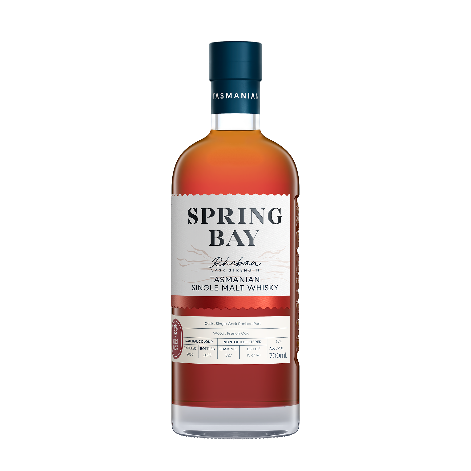 Single Port Cask No. 327 -  'Rheban Strength' - Tasmanian Single Malt Whisky - 60% ABV