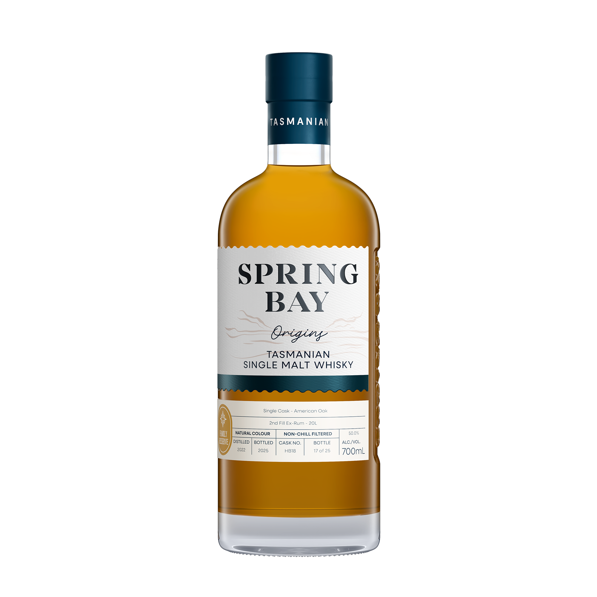 Ex-Rum American Oak Cask No. HB18 - Tasmanian Single Malt Whisky - 50.0%  (Cellar Door Exclusive)